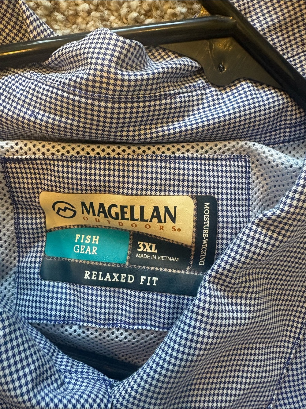 Magellan Outdoors Men’s Short Sleeve Button-Down Shirt - Blue - Picture 2 of 5